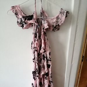 Pink wrap dress